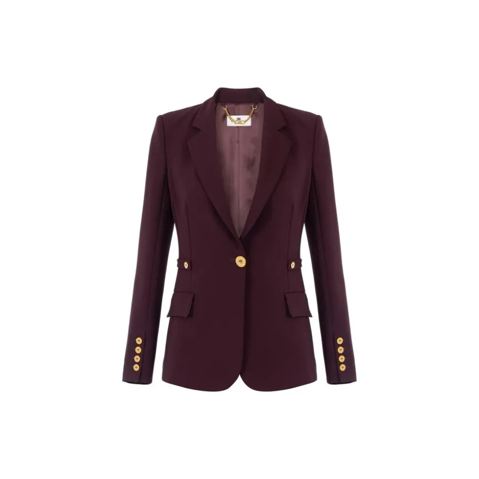 Jacke aus leichtem Crêpe-Stoff mit Schmuckdetails