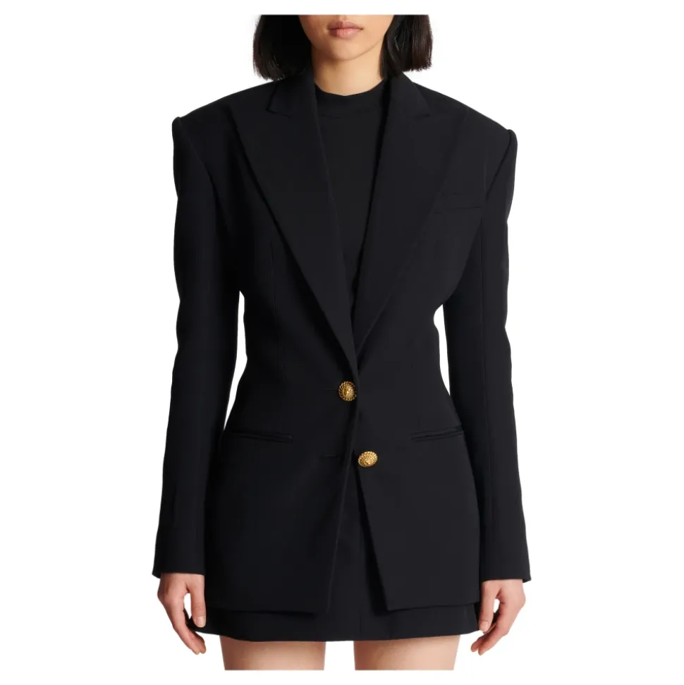 Jacke mit Taillenzug und 2 Knöpfen