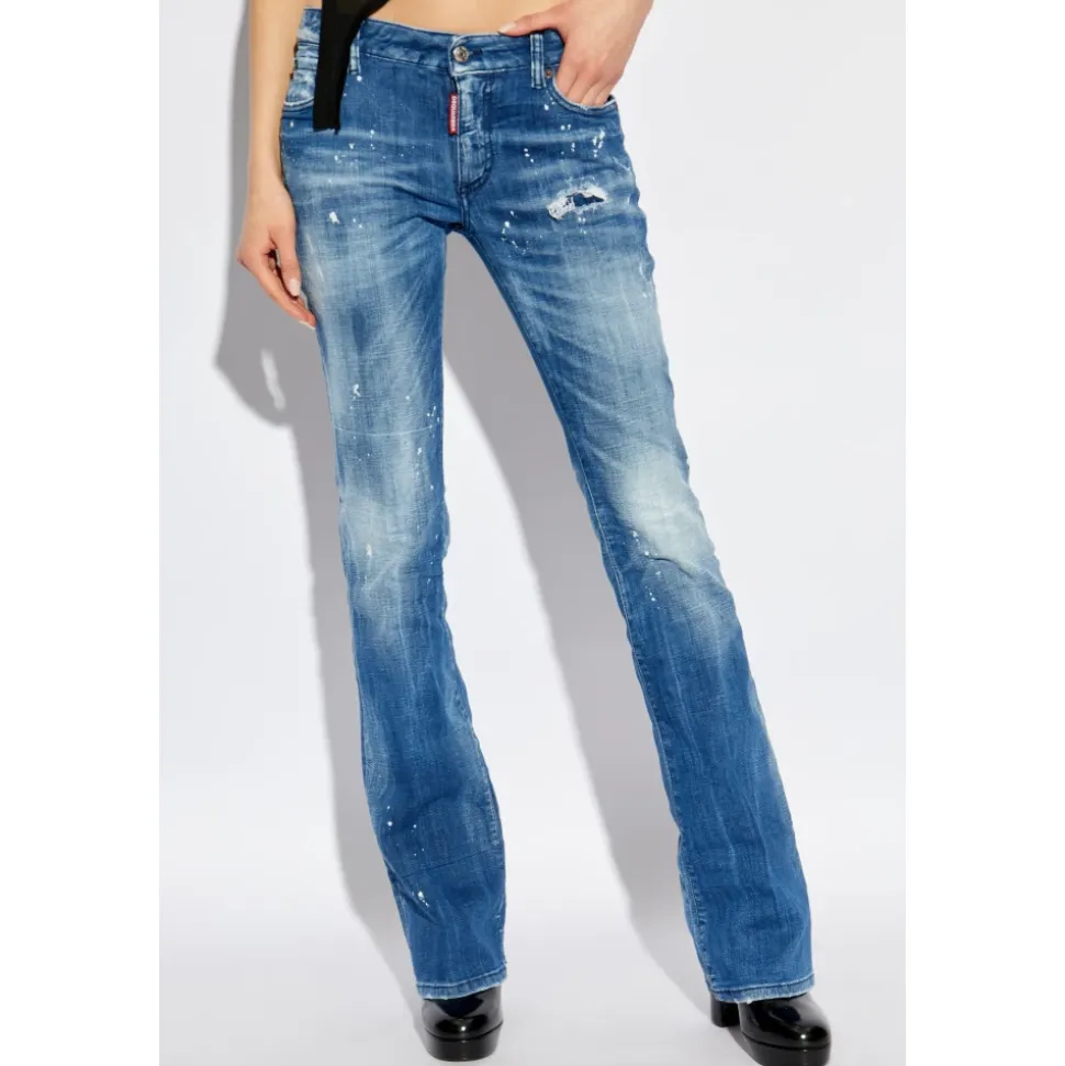 Jeans mit mittlerer Bundhöhe und Schlag