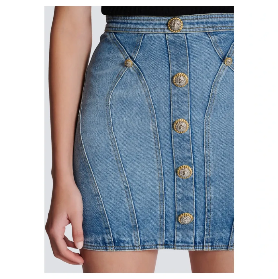 Jeansrock mit Knöpfen