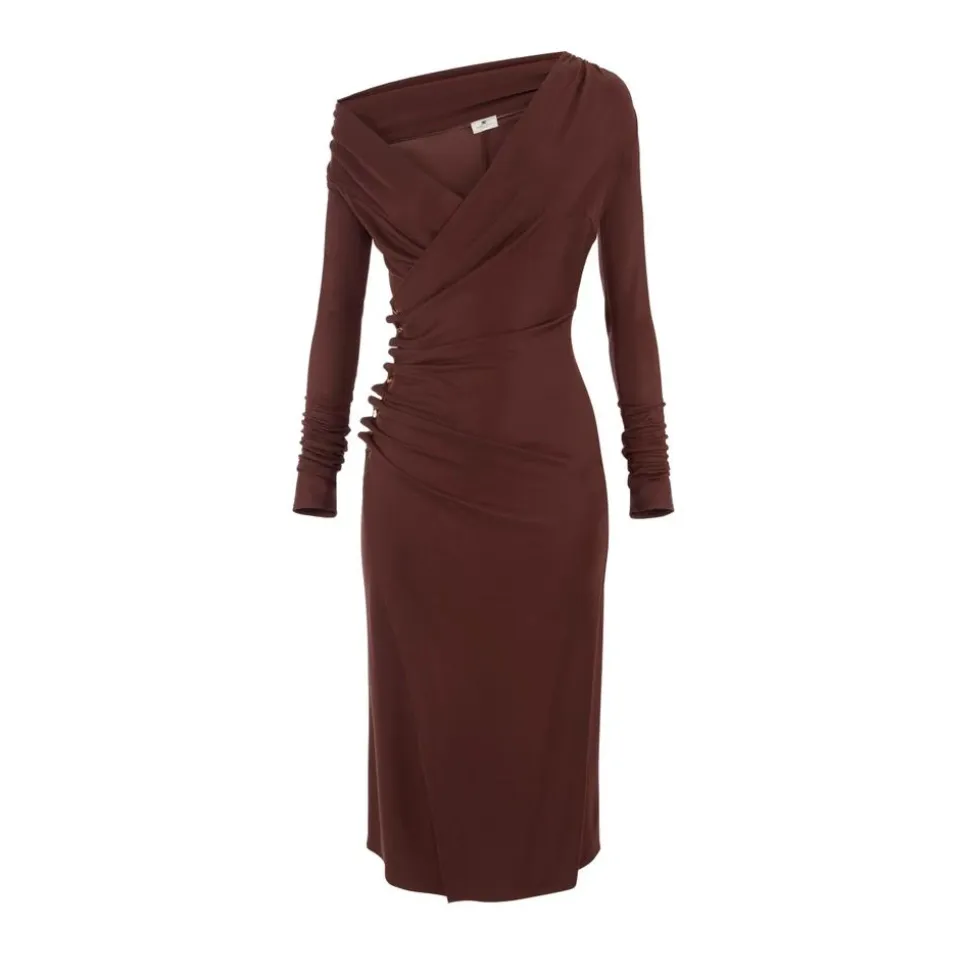 Jersey-Kleid mit Schmuckknöpfen