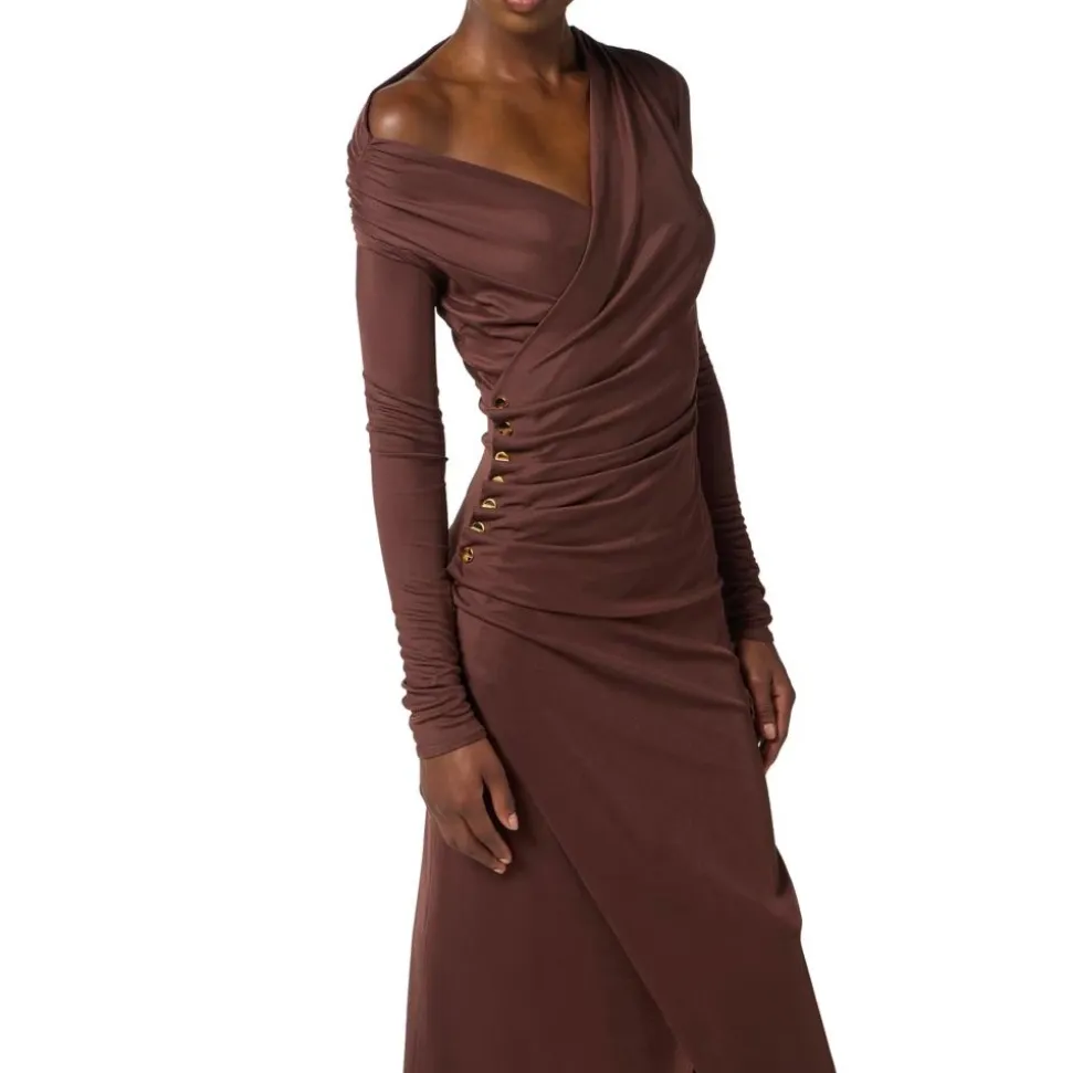 Jersey-Kleid mit Schmuckknöpfen