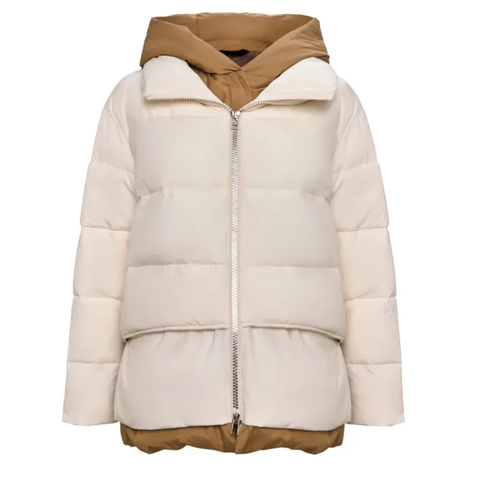 Kapuzen-Pufferjacke - Weiß