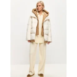 Kapuzen-Pufferjacke - Weiß