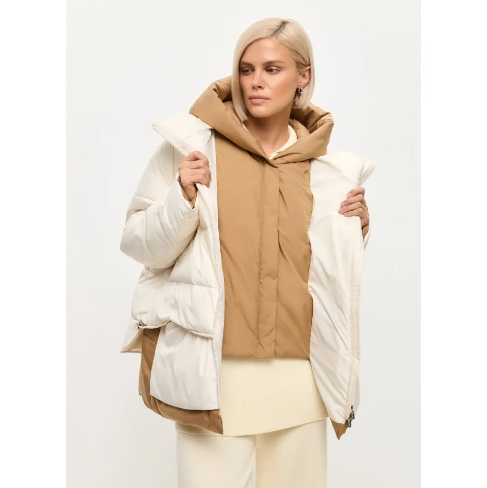 Kapuzen-Pufferjacke - Weiß