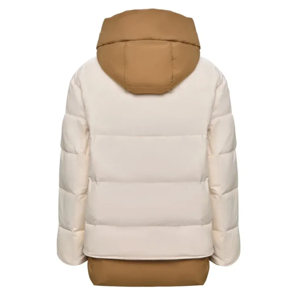 Kapuzen-Pufferjacke - Weiß