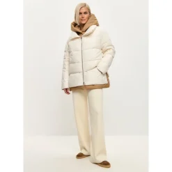 Kapuzen-Pufferjacke - Weiß