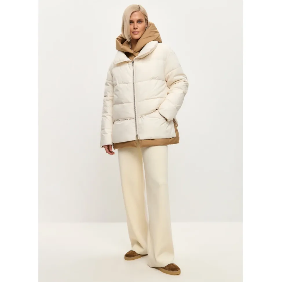 Kapuzen-Pufferjacke - Weiß