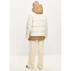 Kapuzen-Pufferjacke - Weiß