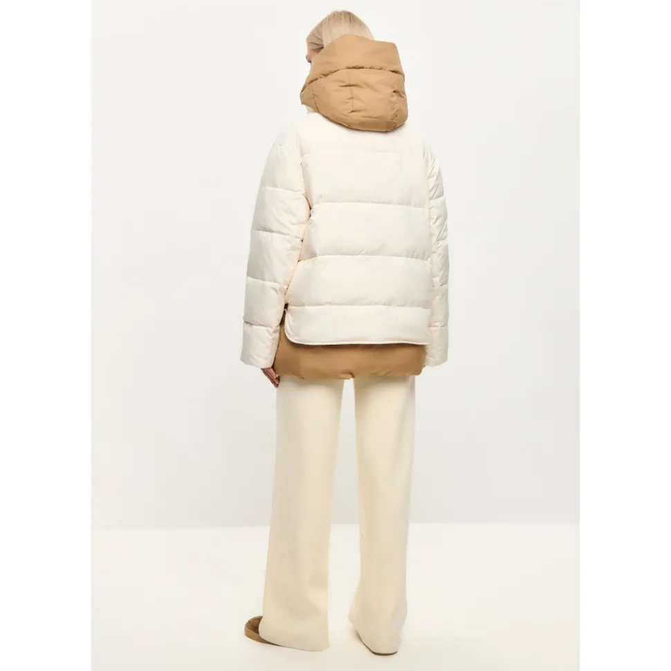 Kapuzen-Pufferjacke - Weiß