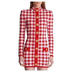 Kariertes Strickkleid