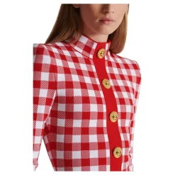 Kariertes Strickkleid