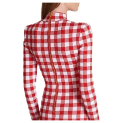 Kariertes Strickkleid