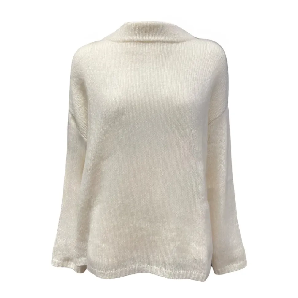 Kaschmir-Strickpullover mit Stehkragen