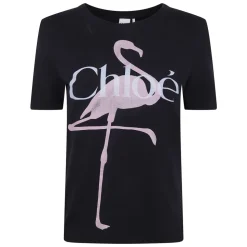 Klassisches T-Shirt mit Flamingo-Print