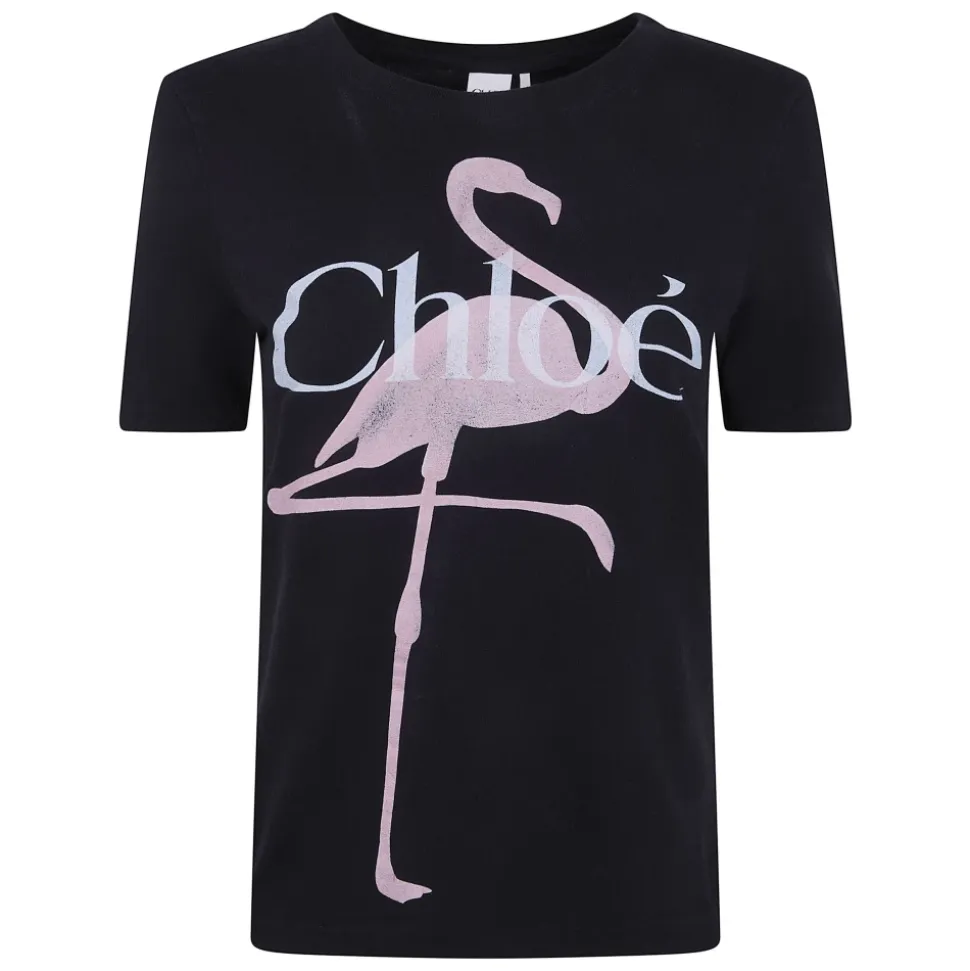 Klassisches T-Shirt mit Flamingo-Print