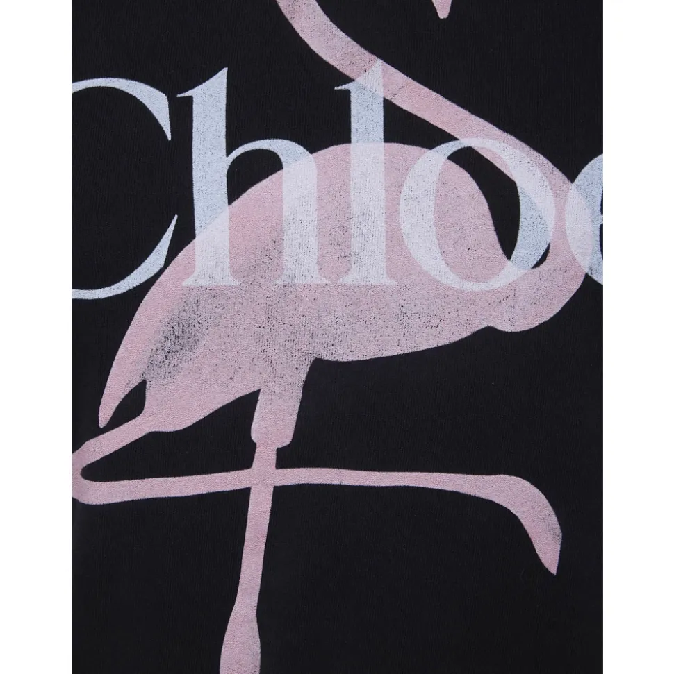 Klassisches T-Shirt mit Flamingo-Print