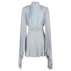 Kleid aus Lurex-Jersey mit asymmetrischen Ärmeln