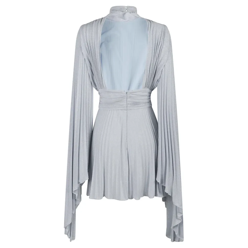 Kleid aus Lurex-Jersey mit asymmetrischen Ärmeln