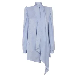 Kleid mit Schlangenmuster aus Seidenjacquard und Bindedetail