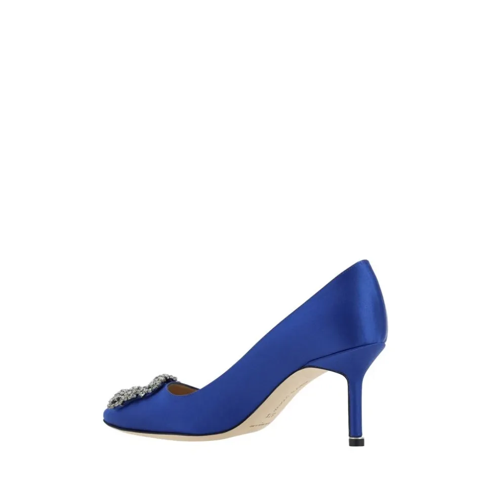 Kristall Schnalle Seidensatin Pumps