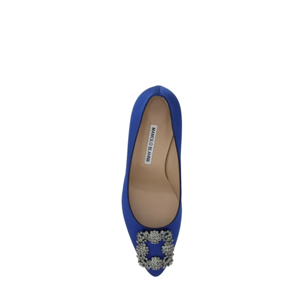 Kristall Schnalle Seidensatin Pumps