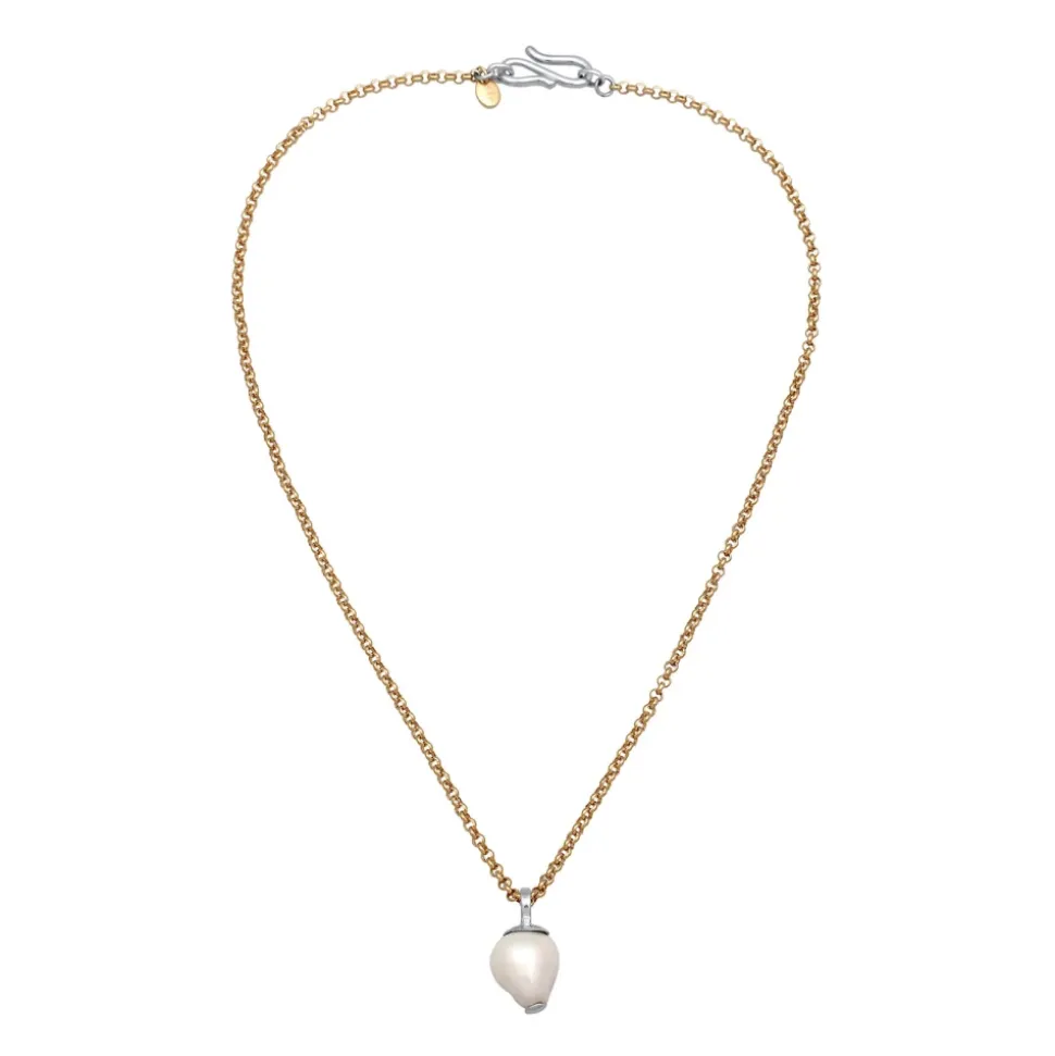Kurze Halskette mit Barock Shell Perle