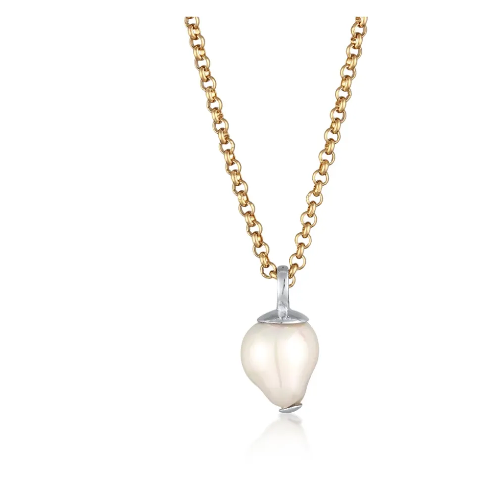Kurze Halskette mit Barock Shell Perle