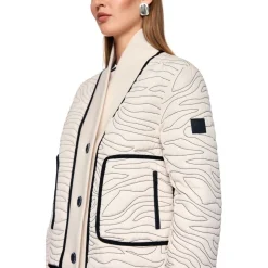 Kurze Steppjacke mit Strick-Detail