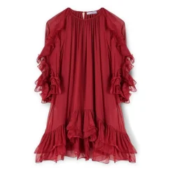 Kurzes Kleid mit Rüschen