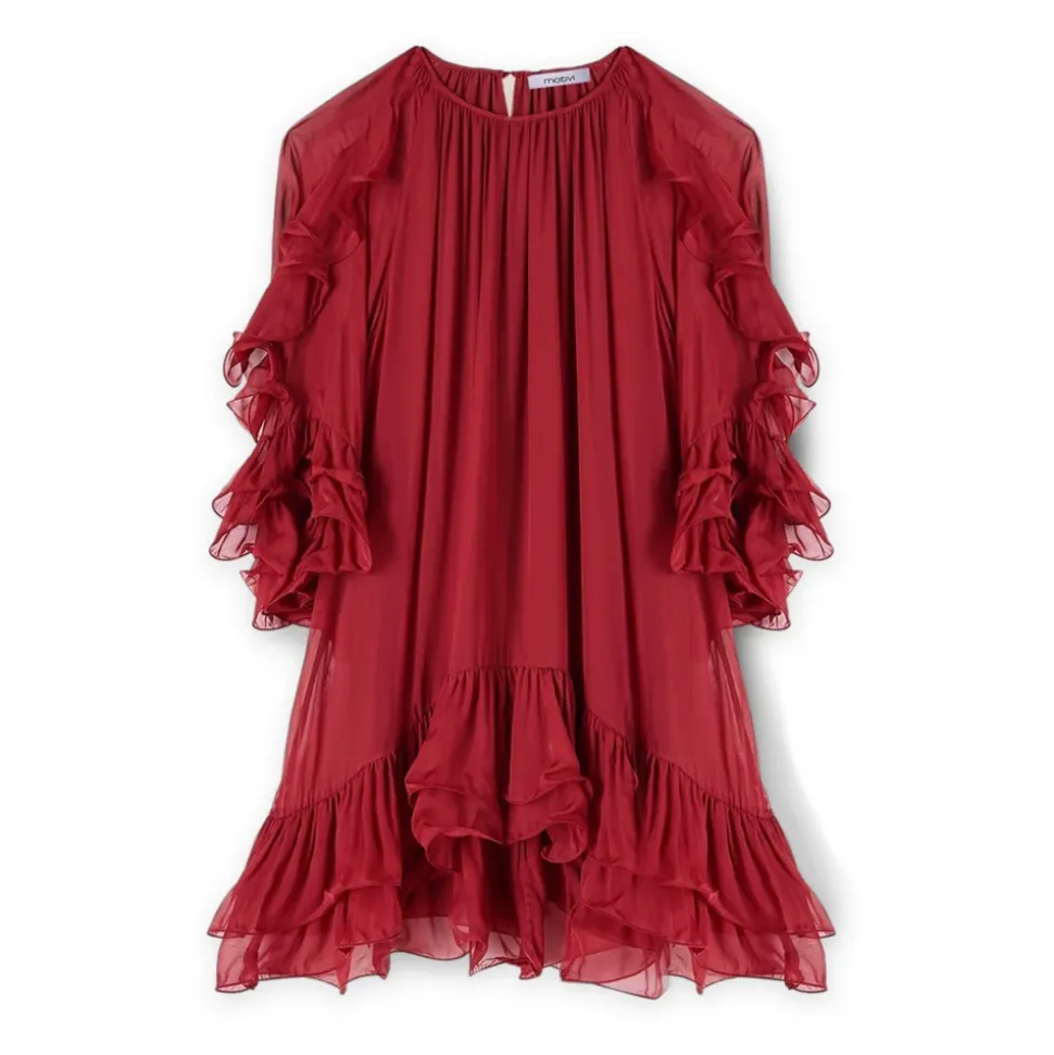 Kurzes Kleid mit Rüschen
