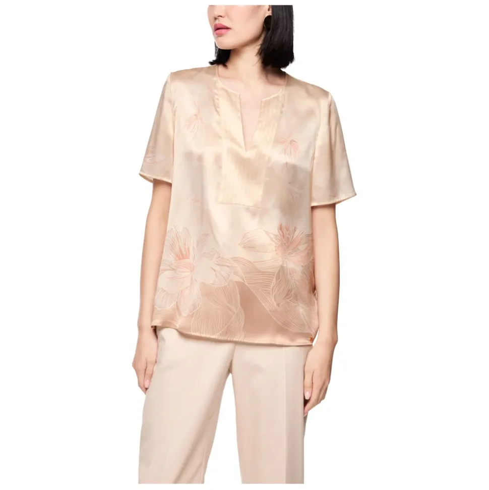 Kurzärmelige Bluse aus reiner Seide