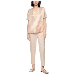 Kurzärmelige Bluse aus reiner Seide