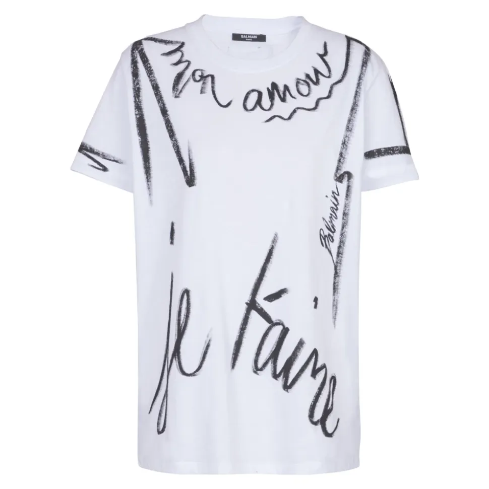 Kurzärmeliges T-Shirt mit „Je t'aime“-Print