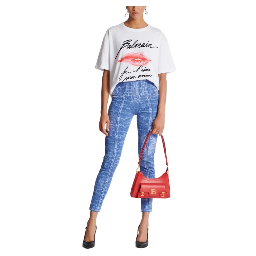 Kurzärmeliges T-Shirt mit Kiss-Print