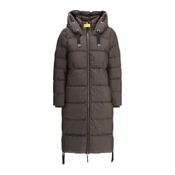 Lange Daunenjacke mit Kapuze