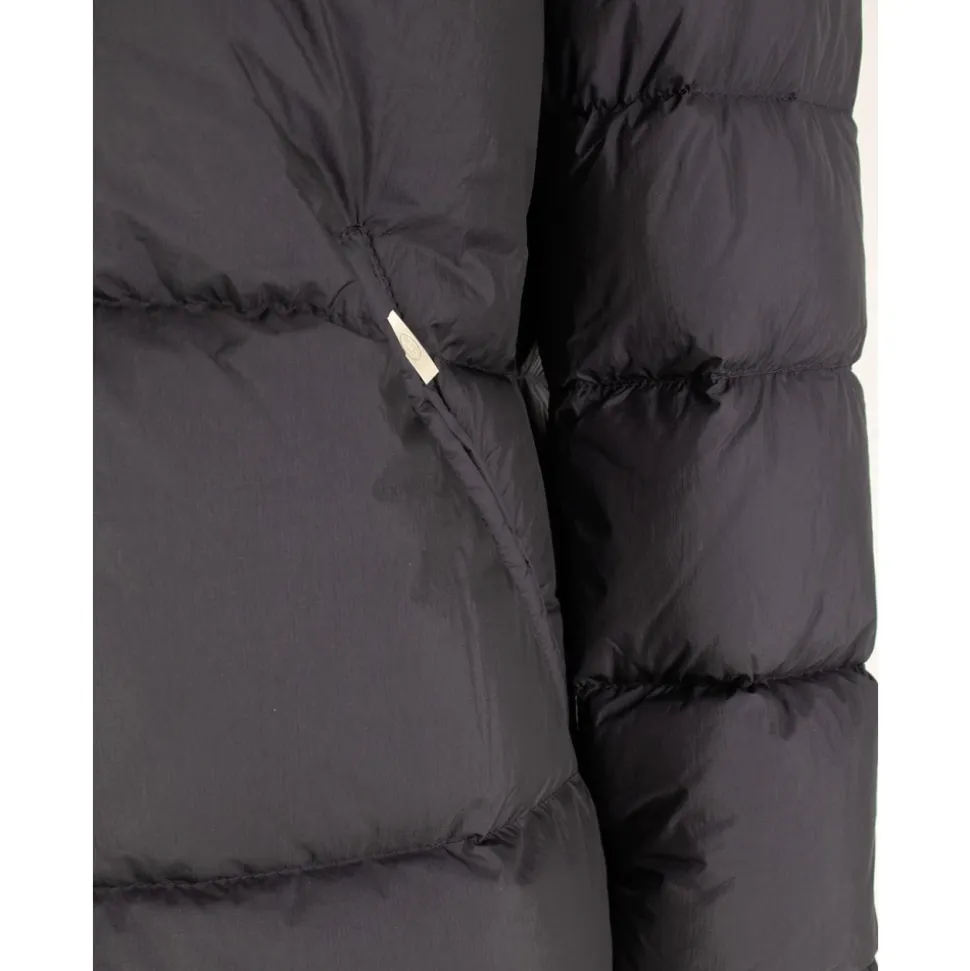 Lange Kapuzen-Daunenjacke Leichtes Nylon