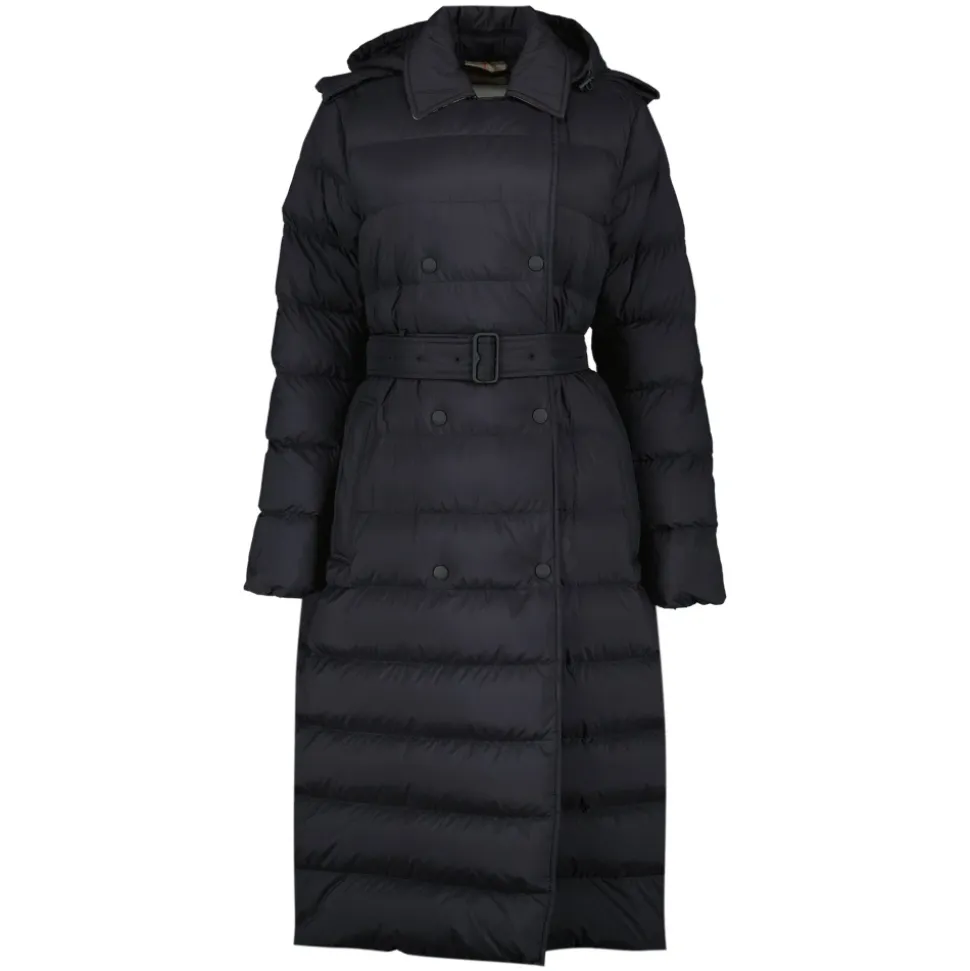 Lange Nylon Steppjacke