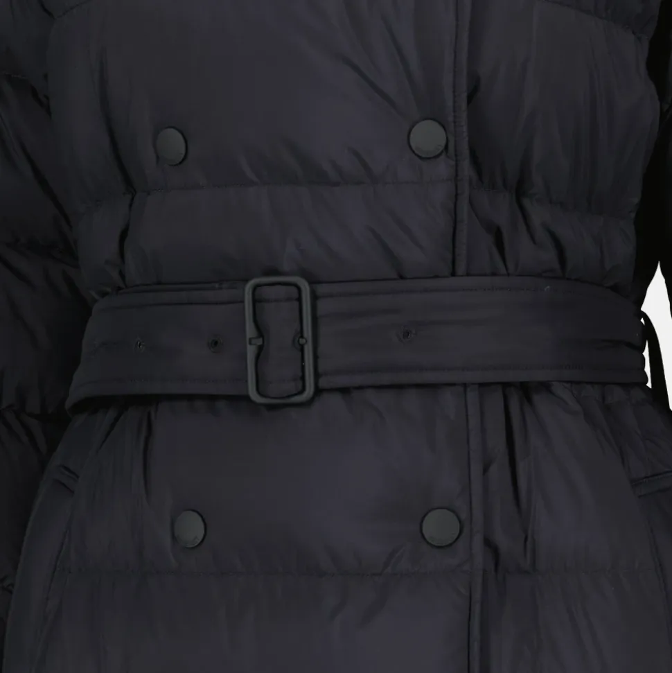 Lange Nylon Steppjacke
