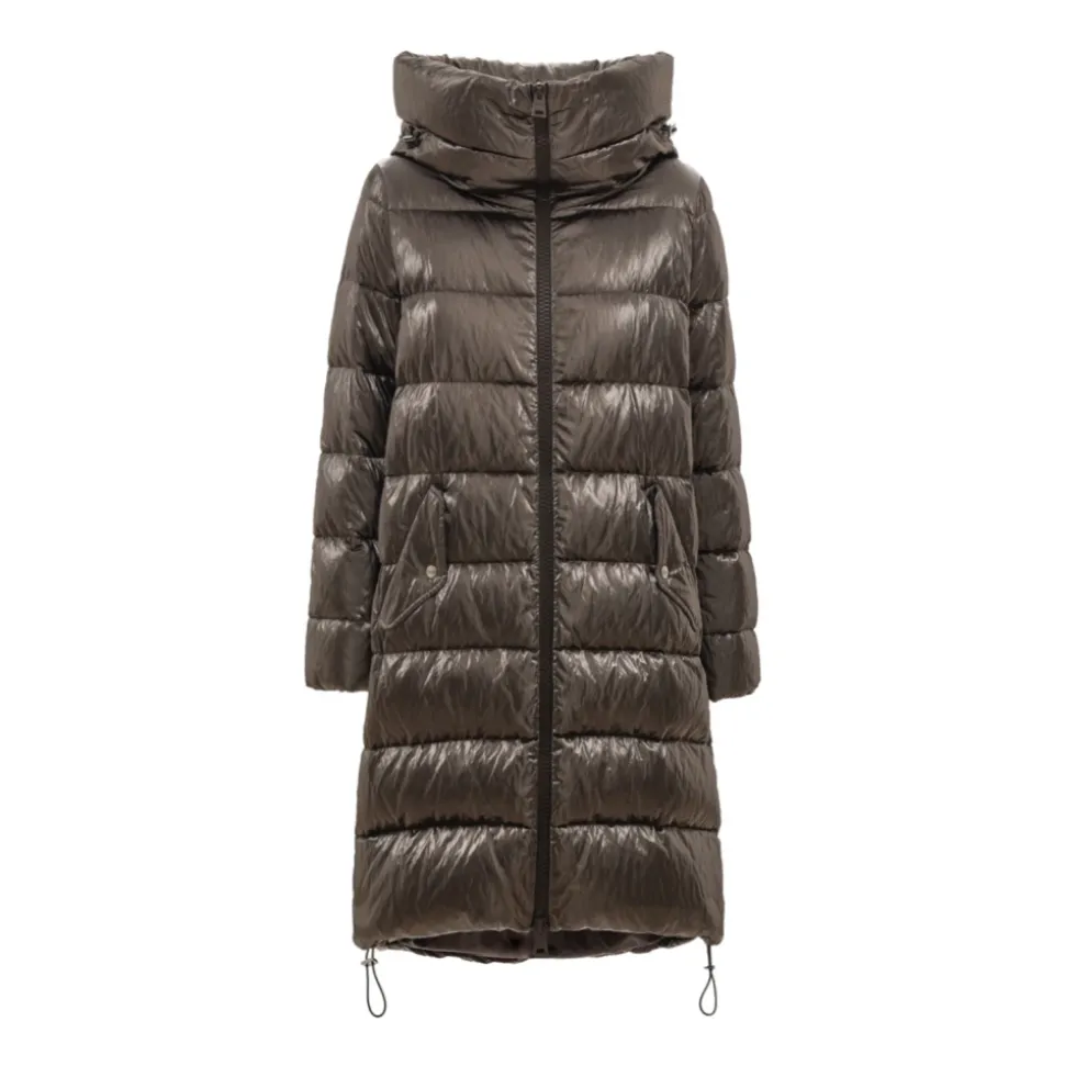 Lange Wattierte Parka mit Kapuze