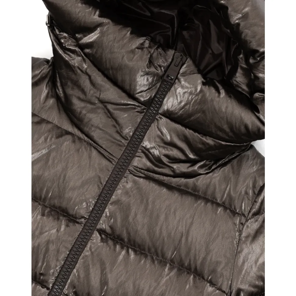 Lange Wattierte Parka mit Kapuze