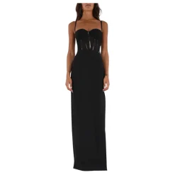 Langes Kleid aus Crêpe und Tüll