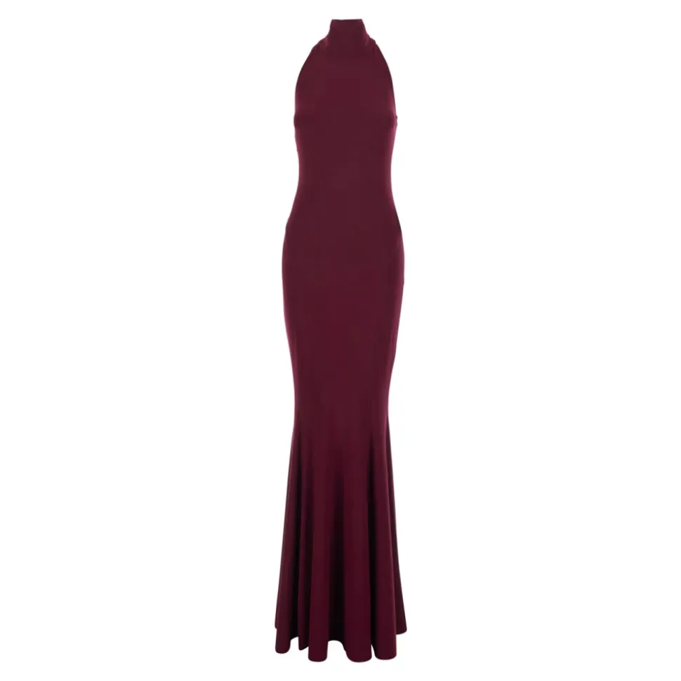 Langes Neckholder-Kleid