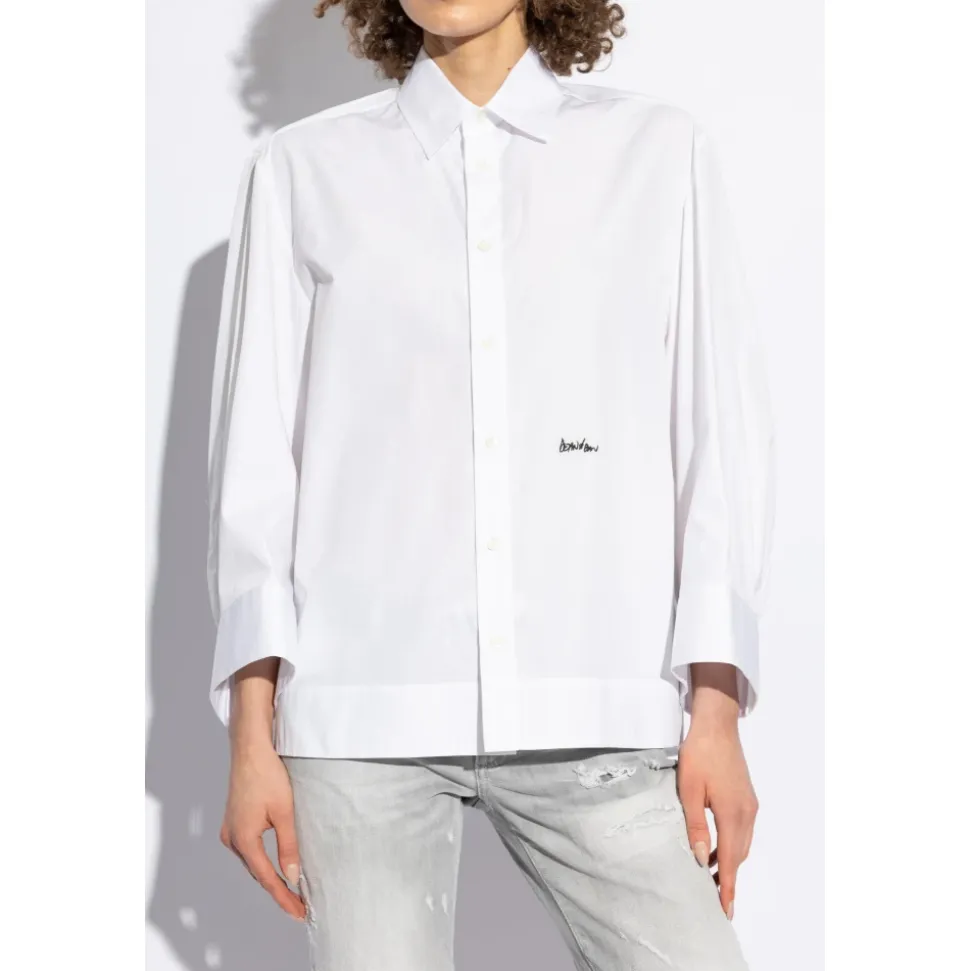 Langärmliges Shirt mit Logo-Stickerei