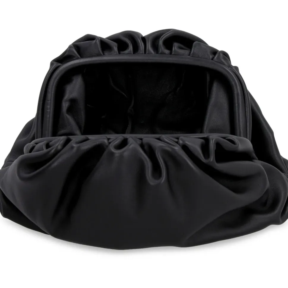 Leder Clutch mit Druckknopfverschluss