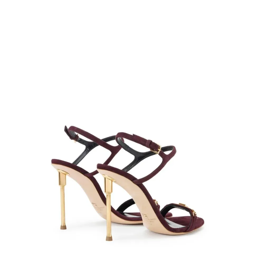 Ledersandalen mit skulptiertem Absatz