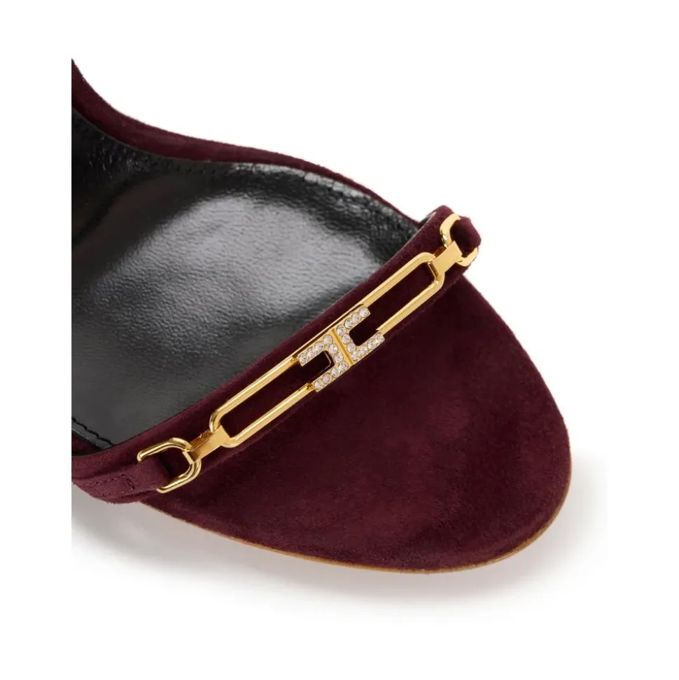 Ledersandalen mit skulptiertem Absatz