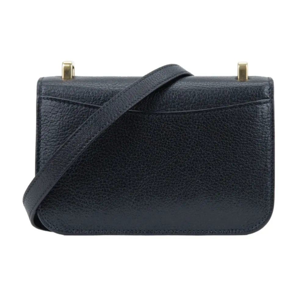 Ledertasche mit Schulterriemen und Schnappverschluss