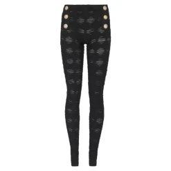 Leggings mit Diamantmuster und 6 Knöpfen