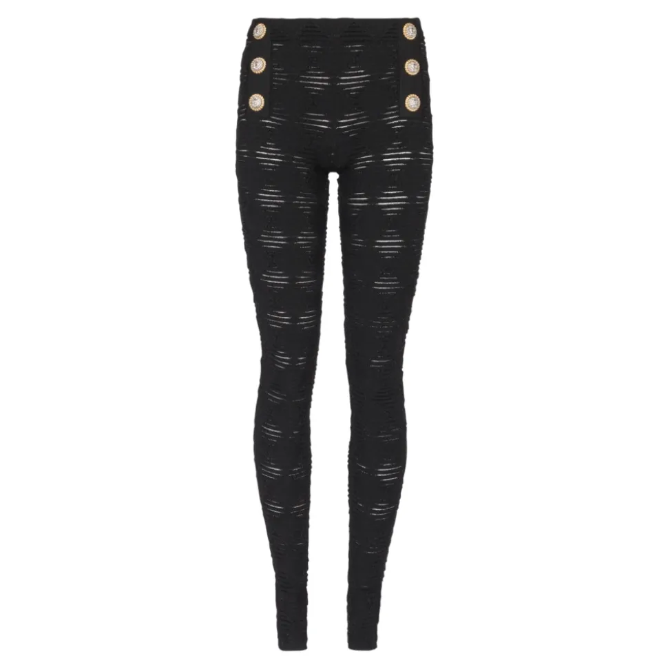 Leggings mit Diamantmuster und 6 Knöpfen